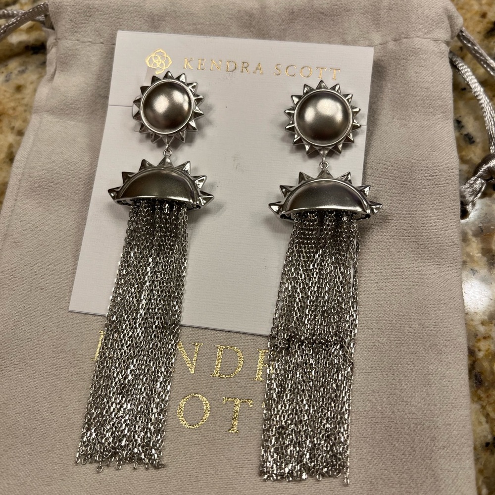 Kendra Scott Silver Statement Earrings